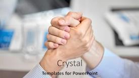  Presentation with partnership - Audience pleasing slide set consisting of business-partnership-and-confrontation-concept backdrop and a soft green colored foreground