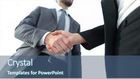  Presentation with partnership - Presentation theme having business partnership meeting concept image background and a  colored foreground