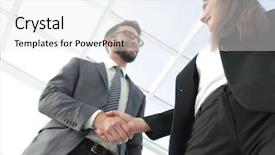  Presentation with partnership - Presentation consisting of business partnership meeting concept image background and a white colored foreground