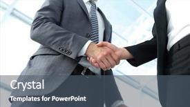  Presentation with partnership - Audience pleasing PPT theme consisting of business partnership meeting concept image backdrop and a ocean colored foreground