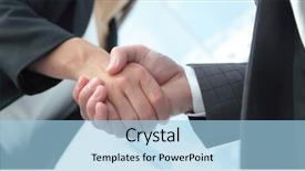  Presentation with partnership - PPT layouts enhanced with business partnership meeting concept image background and a light blue colored foreground