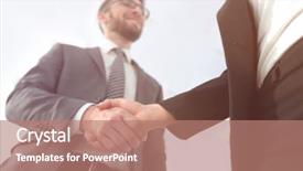  Presentation with compliance partnership - Cool new presentation theme with business partnership meeting concept image backdrop and a coral colored foreground