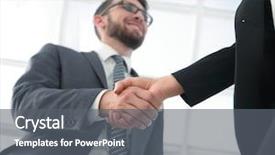  Presentation with partnership - Audience pleasing presentation theme consisting of business partnership meeting concept image backdrop and a gray colored foreground