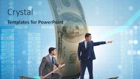  Presentation with partnership - Theme with business-partnership-with-businessmen-sailing background and a light blue colored foreground