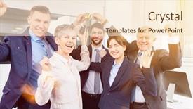  Presentation with winner cup - Theme enhanced with business party celebration with winner background and a  colored foreground