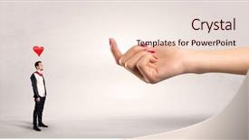  Presentation with love - Audience pleasing theme consisting of business party invitation - big naked hand baiting man backdrop and a  colored foreground