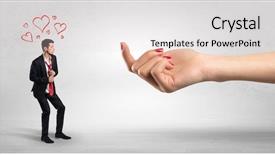  Presentation with love - Presentation with business party invitation - big naked hand baiting man background and a  colored foreground