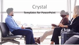  Presentation with airport lounge - Amazing theme having business-passengers-sitting-and-waiting backdrop and a white colored foreground