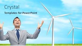  Presentation with alternative energy - PPT theme having business-people-alternative-energy background and a  colored foreground