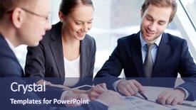  Presentation with financial - PPT theme enhanced with business people analyzing financial aspect background and a ocean colored foreground