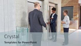  Presentation with blind people - Audience pleasing presentation design consisting of business-people-and-a-blind backdrop and a light gray colored foreground