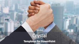  Presentation with wrestling - Beautiful theme featuring business people and competition concept - close up of two people hands arm wrestling over ciity background backdrop and a dark gray colored foreground