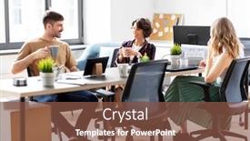  Presentation with corporate - Beautiful presentation theme featuring business-people-and-corporate-concept backdrop and a tawny brown colored foreground