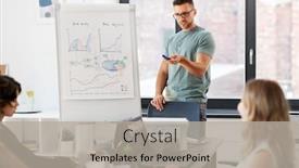  Presentation with flip chart - Theme enhanced with business-people-and-corporate-concept background and a light gray colored foreground