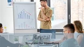  Presentation with flip chart - PPT theme with business-people-and-corporate-concept background and a light blue colored foreground