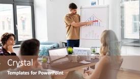  Presentation with flip chart - Beautiful presentation design featuring business-people-and-corporate-concept backdrop and a coral colored foreground