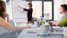  Presentation with flip chart - Audience pleasing slide set consisting of business-people-and-corporate-concept backdrop and a light gray colored foreground