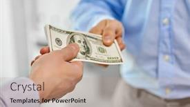  Presentation with holding hands - Colorful PPT theme enhanced with business-people-and-finances-concept backdrop and a coral colored foreground