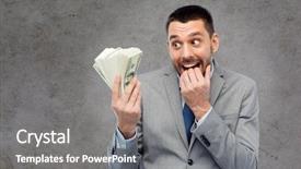  Presentation with finance - Beautiful slides featuring business people and finances concept backdrop and a gray colored foreground