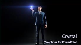  Presentation with laser light - Slide deck featuring business people and future technology background and a wine colored foreground