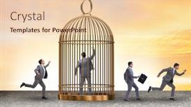  Presentation with cage - Slides enhanced with business-people-and-golden-cage background and a lemonade colored foreground