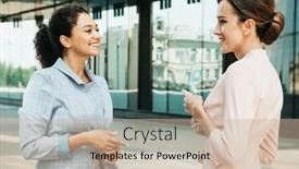  Presentation with women meeting - Beautiful theme featuring business-people-and-lifestyle-concept backdrop and a soft green colored foreground