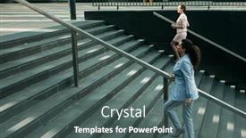  Presentation with young business people - Presentation design having business-people-and-lifestyle-concept background and a dark gray colored foreground