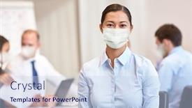  Presentation with medical business - Slide deck with business-people-and-pandemic-concept background and a light blue colored foreground