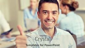  Presentation with business group meeting - Slide set consisting of business-people-and-teamwork-concept background and a coral colored foreground