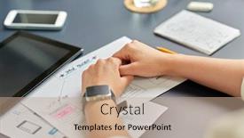  Presentation with people mobile technology - Cool new presentation theme with business-people-and-technology-concept backdrop and a coral colored foreground