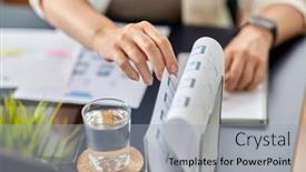  Presentation with people mobile technology - PPT layouts consisting of business-people-and-technology-concept background and a light gray colored foreground