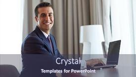  Presentation with hotel technology - Colorful slide deck enhanced with business-people-and-technology-concept backdrop and a tawny brown colored foreground