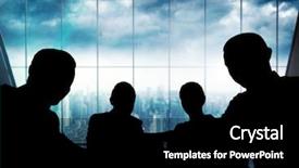  Presentation with business people silhouette - Presentation consisting of business people at a meeting background and a black colored foreground