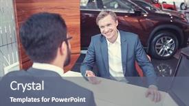  Presentation with animated business people - Presentation consisting of business people at meeting indoors background and a  colored foreground