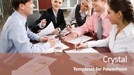  Presentation with professional development - Colorful presentation enhanced with woman professional development - successful man tells a new backdrop and a coral colored foreground