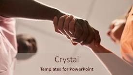  Presentation with international business - Presentation theme consisting of business-people-at-shakehands background and a  colored foreground