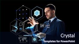  Presentation with augmented reality - Presentation having business people augmented reality background and a navy blue colored foreground