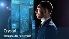  Presentation with black-technology - Colorful presentation theme enhanced with business people big data backdrop and a ocean colored foreground