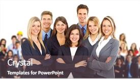  Presentation with team group - Theme with business people business team background and a dark gray colored foreground