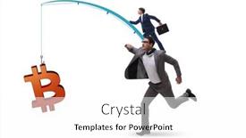  Presentation with bitcoin - Slide deck featuring business-people-chasing-bitcoin background and a  colored foreground