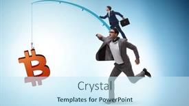  Presentation with bitcoin - Slides having business-people-chasing-bitcoin background and a  colored foreground