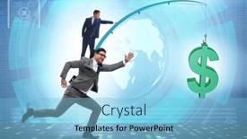  Presentation with dollar - PPT theme having business-people-chasing-dollar background and a  colored foreground