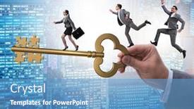  Presentation with people helping each teamwork couple - Beautiful theme featuring business-people-chasing-each backdrop and a teal colored foreground