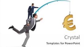  Presentation with fishing - PPT theme featuring business-people-chasing-euro background and a  colored foreground