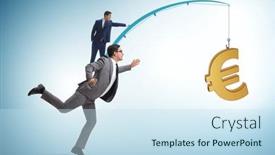 Presentation with fishing - Slides featuring business-people-chasing-euro background and a  colored foreground