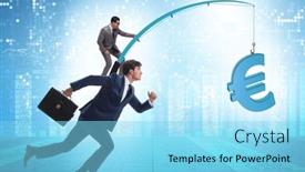  Presentation with euro - Presentation design having business-people-chasing-euro background and a  colored foreground