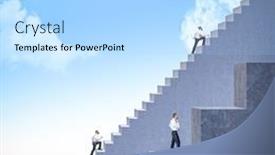  Presentation with climbing stairs - Amazing presentation design having business-people-climbing-stairs backdrop and a light blue colored foreground