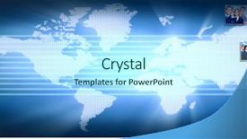  Presentation with business networking - Slide set with business people collage background banner networking concept background and a cool aqua colored foreground