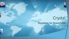  Presentation with people collage - Presentation design featuring business people collage background banner background and a light blue colored foreground