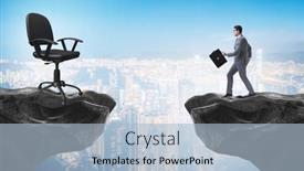  Presentation with people promotion - Presentation theme consisting of business-people-competing-for-promotion background and a light blue colored foreground